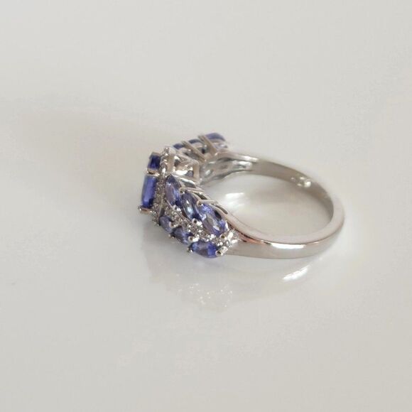 Tanzanite and Zircon Ring Size 5 - Picture 8 of 8